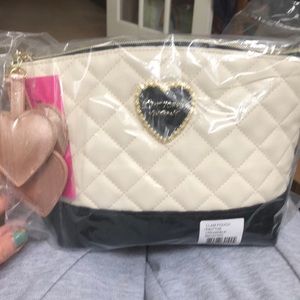 NIB sealed Betsey Johnson clam pouch clutch purse